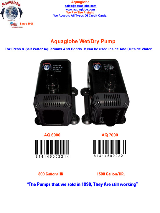 Wet Dry Water Pump